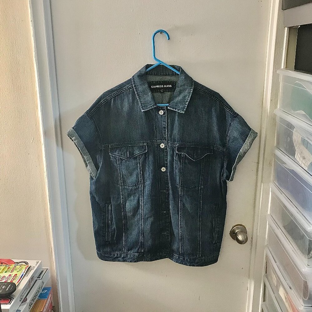 Unisex Express Jeans Denim shirt sleeve shirt - Size XL